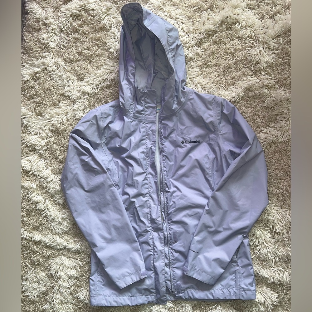 purple columbia rain jacket